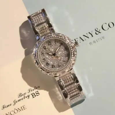 

2017 Hot Sale! Top Luxury Diamond Women Watches Full Rhinestone Wristwatch Lady Crystal Dress Watches Gold Female Quartz Watch