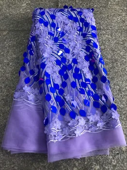 

Purple African Lace Fabric 2019 High Quality Lace, Sequins Embroidery Tulle Lace Fabric, African Lace stones 5 Yards