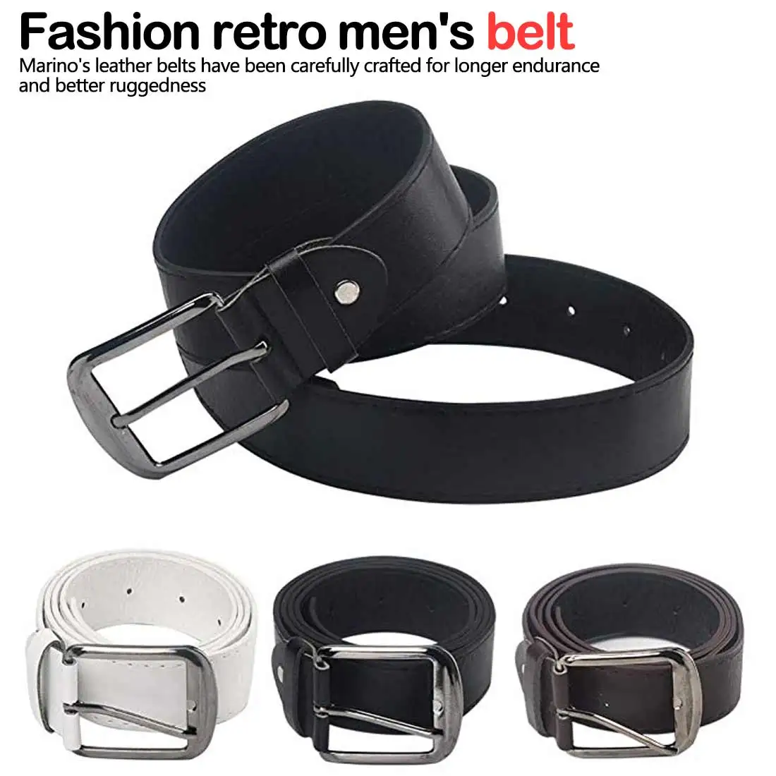 

2019 Adult New Male Belts Buckle Square Shape Stra Imitation Leather Upscale soft PU Belt High Quality Belts for Men belt