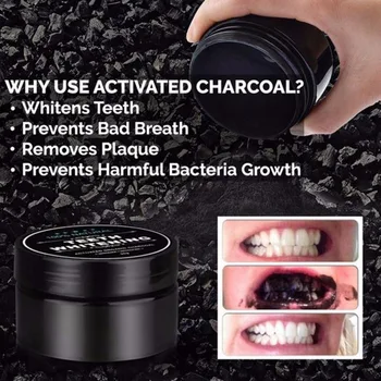 

New 30g 100% Natural Teeth Whitening Whitener Activated Organic Charcoal Powder Polish Teeth Clean Strengthe Teeth Health C