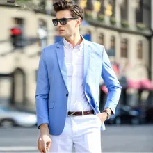 Blue men suits jacket stylish elegant one button formal work suits jacket tailor made groom wedding dress jacket