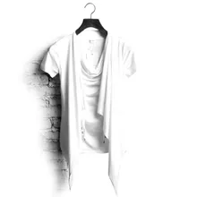 Non-mainstream personality faux two piece male heap turtleneck slim short-sleeve T-shirt the trend of fashion t-shirt Non-mainstream personality faux two piece male heap turtleneck slim short-sleeve T-shirt the trend of fashion t-shirt