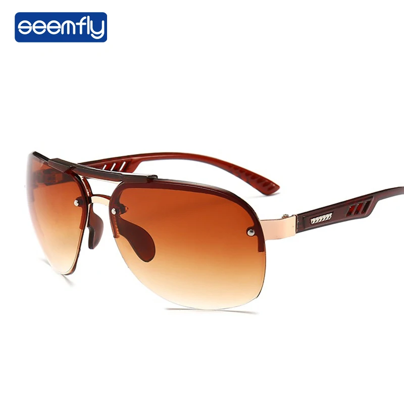 

Seemfly Classic Quality Oversized Sunglasses Alloy Men Sunglasses Polarized Brand Design Male Sun Glasses Driving Fishing