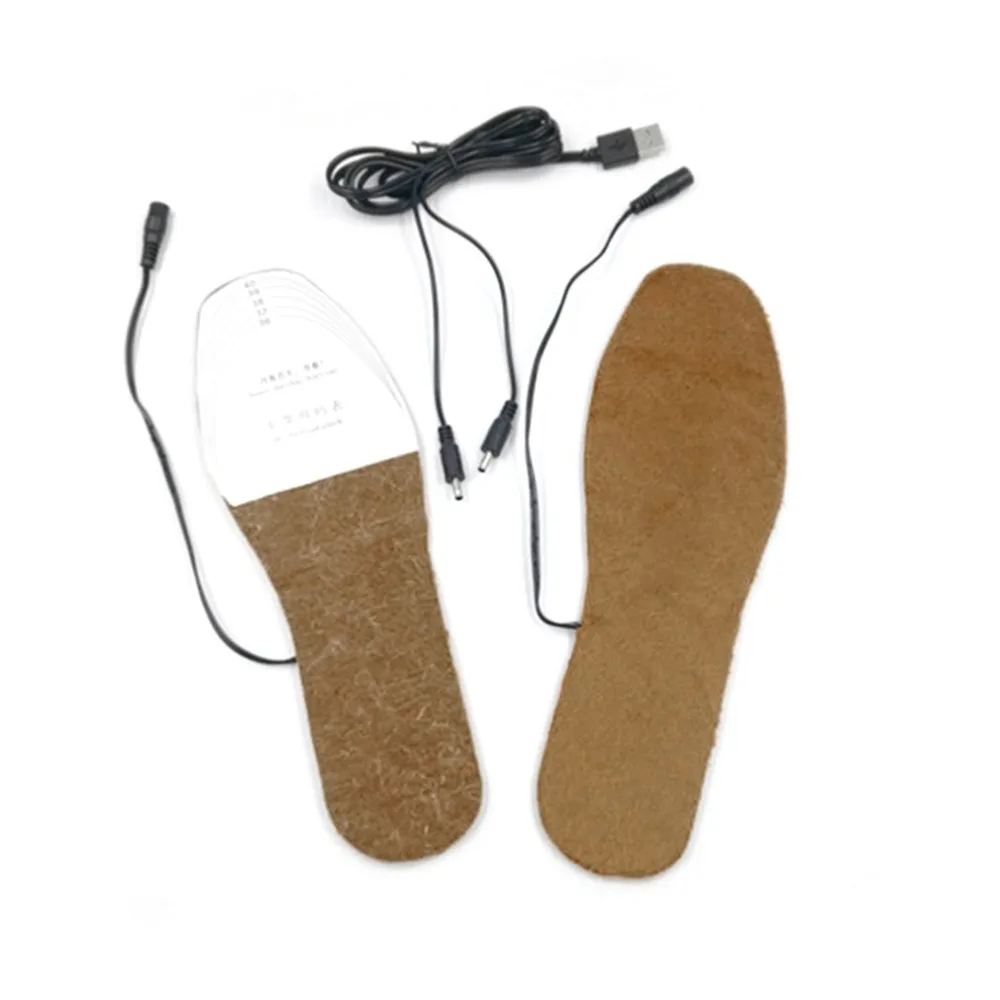 USB с электрическим питанием плюшевые меховые нагревательные Стельки зимние теплые стельки USB зимняя обувь коврик для обуви
