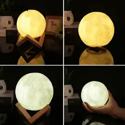 13 см 3D волшебная луна светодиодный светильник USB Лунная ночь лунный свет Touch Сенсор е м