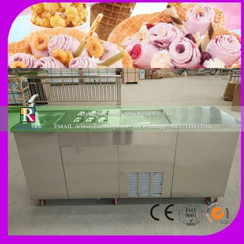 

New designed mobile fried ice cream machine with water tank freezer and a closet fry ice cream roller machine for sale