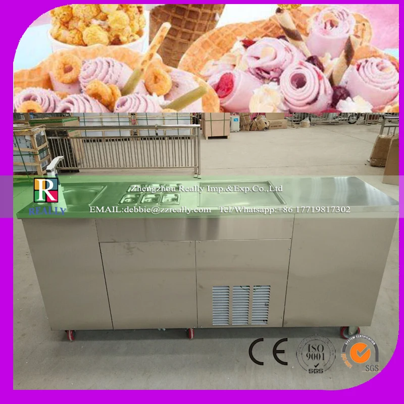 New designed mobile fried ice cream machine with water tank freezer and a font b closet