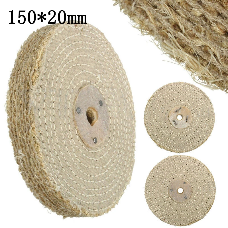 

6in 150*20mm Sisal Cloth Buffing Wheel For Metal Stainless-Steel Polishing Tool