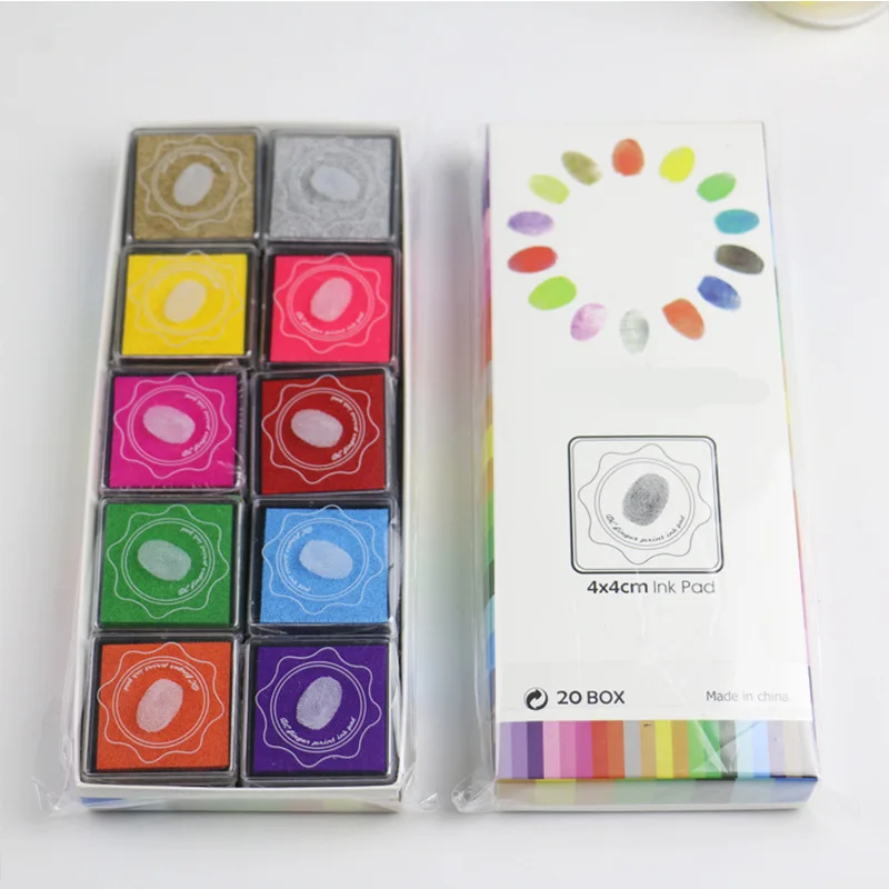 

20Pcs / Set of Seal Ink Rubber Stamp Seal Decoration Colorful Finger Paint Children's Gift Party Gift