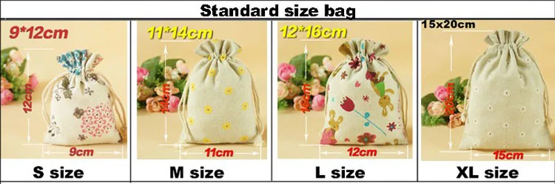 linen gift bag size