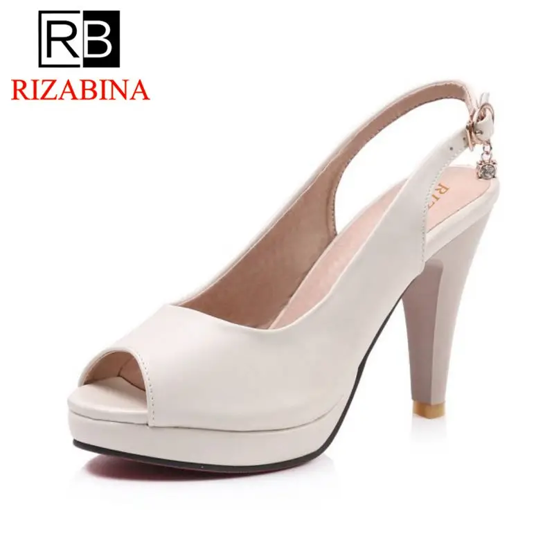 

RizaBina Size 34-43 Women High Heel Shoes Peep Toe Platform Buckle Spike Heels Women Shoes Elegant Party Dress Footwear