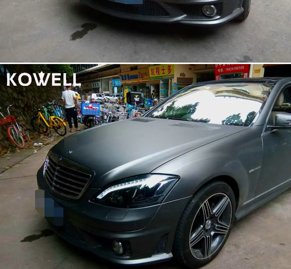 KOWELL автомобильный Стайлинг для Benz W221 фара 2005-2009 год светодиодный передний фонарь без функции AFS черный корпус SN