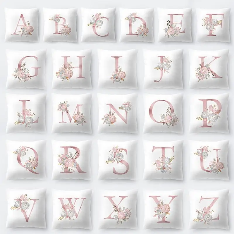

High Quality Fashionable Nordic Style Simple 26 Letters Pattern Home Cover Pillowcase