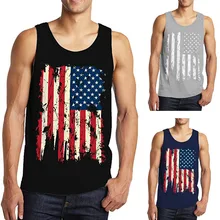 OA Мужская винтажная майка с американским флагом для тренировок Стрингер Бодибилдинг