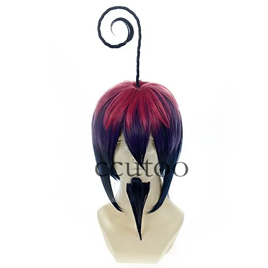 Ccutoo 1" фиолетовый микс короткие синтетические волосы Ao no Blue Exorcist Mephisto Pheles косплей парик+ медведь