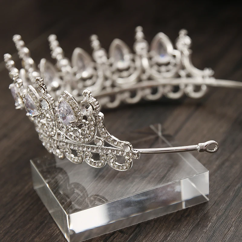 Набор из 3 предметов Diarios de noiva Flor Waterdrop Cor Prata Strass Noiva Colar Brincos Conjunto De Joias