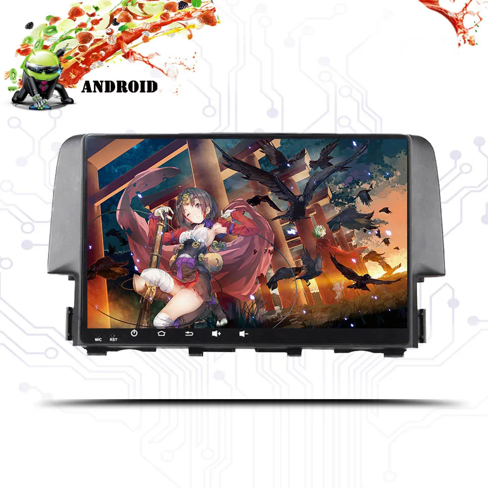 Best 9" Octa core Autoradio 2 din Car Dvd Radio Gps Android 9.0 For Honda For Civic 2016 2017 2018 Stereo 4gb+64gb Video multimedia 2
