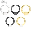 Huggie – boucles d'oreilles créoles en acier inoxydable, 2 pièces, avec petit Cube carré, bijoux Helix Tragus, cadeau pour hommes et femmes ► Photo 1/6