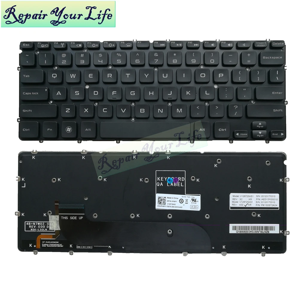 Ремонт жизни клавиатура с подсветкой для DELL XPS 13 L321X L322X 12 9Q23 9Q33 9333 США ноутбука
