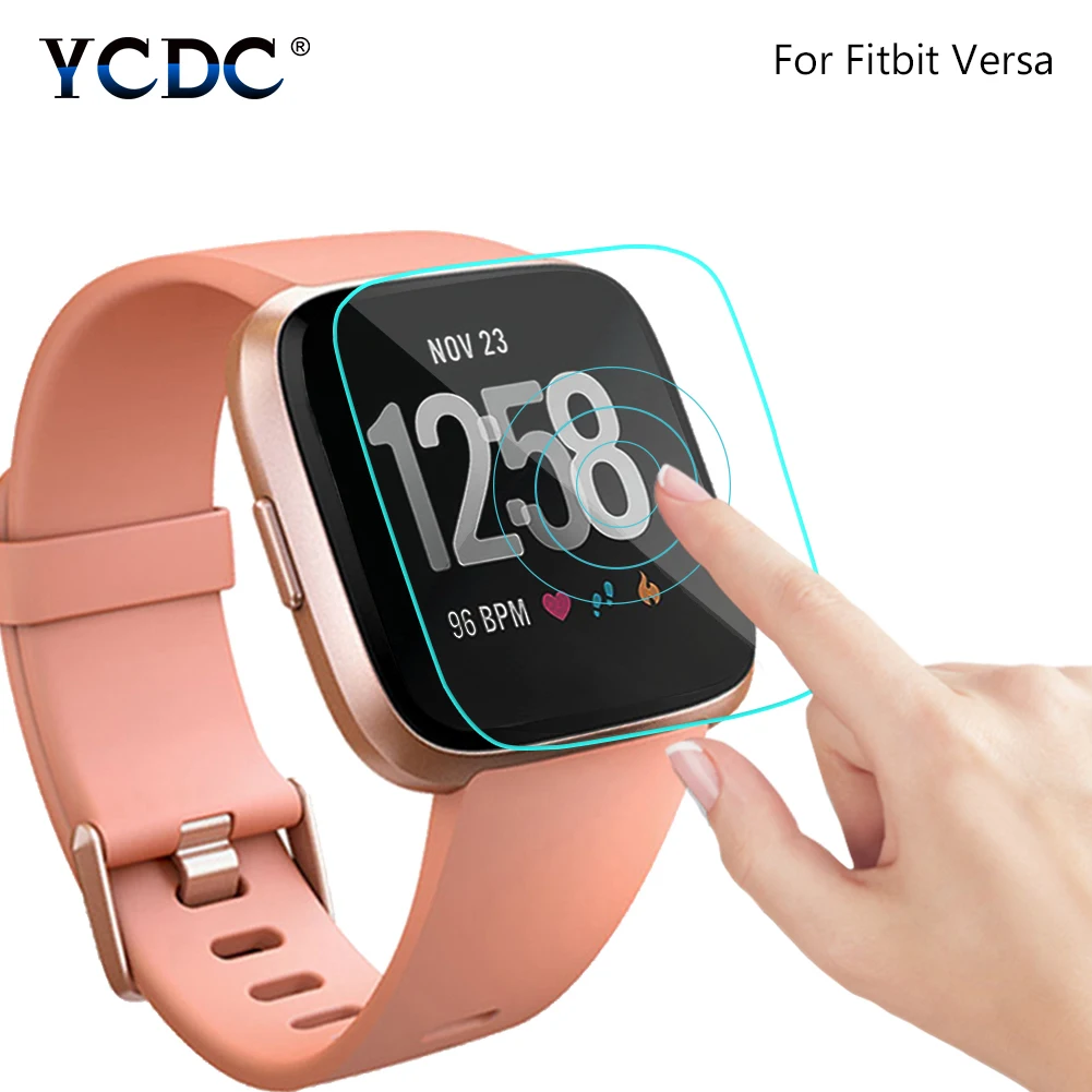 

9H Hardness Arc 2.5D Tempered Glass Screen Protector 0.26mm For Fitbit Versa Smart Watch Premium Screen Protector Film