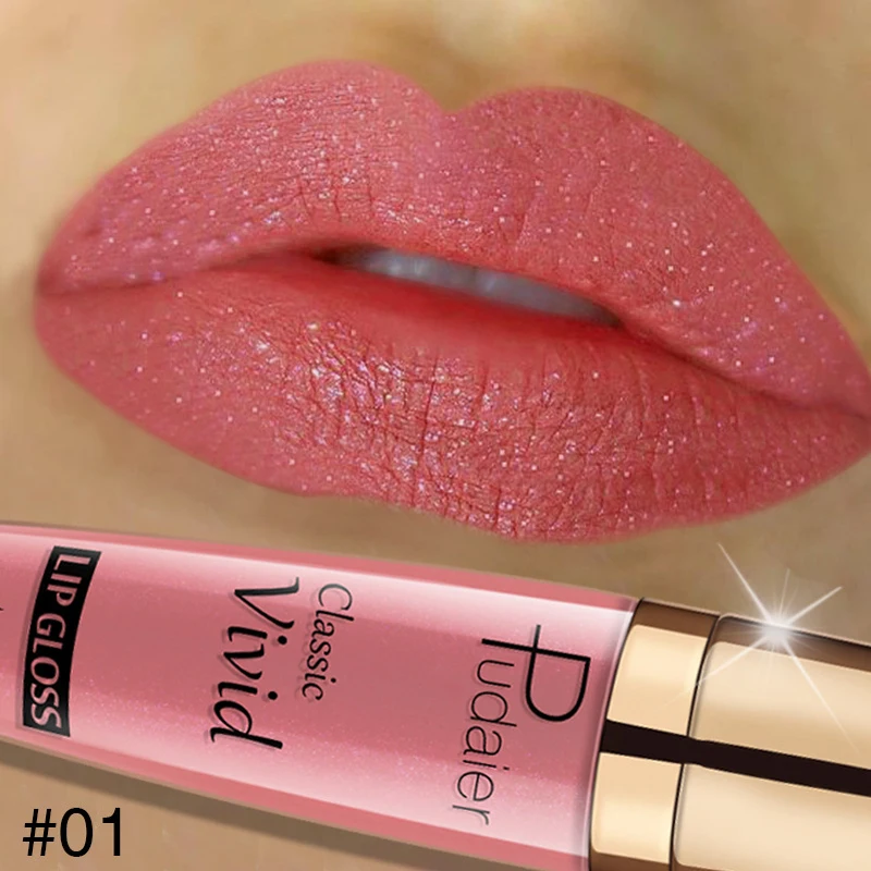 

Pudaier New 2018 Glitter Lip Gloss Tint Batom Makeup Matte Waterproof Liquid Lipstick Cosmetics 18 Color Free Shipping