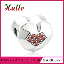 Сердце Стиль серебро талисманы DIY бусины, подходящие для подвесок-шармов Серебро 925 breloque браслеты бусины для изготовления ювелирных изделий