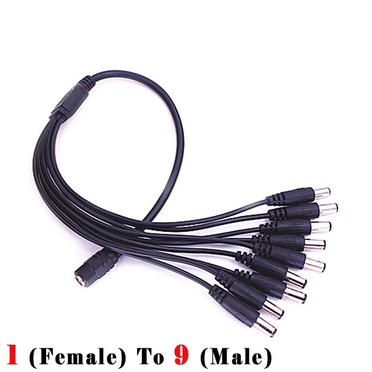 DC Plug Female To Male Plug 12V Power Splitter Adapter Power Cable For CCTV Camera 5.5 x 2