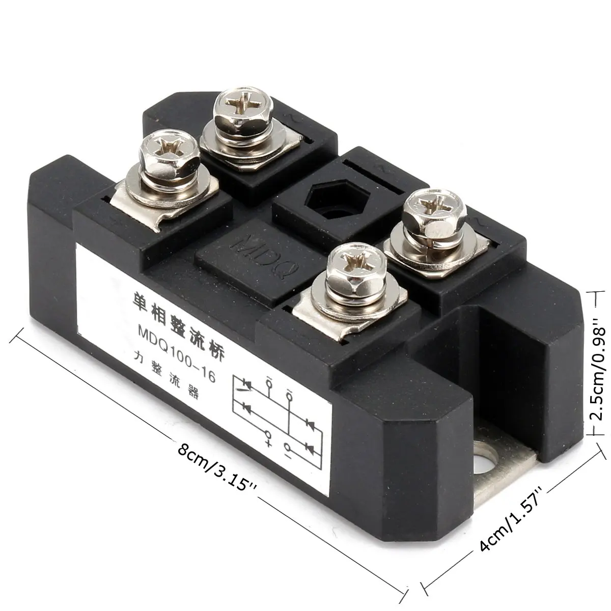 1 шт. MDQ 100A Amp 220В вольт кремниевый однофазный диод металлический чехол мост