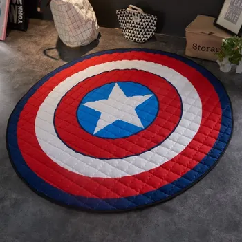 

Home decor Carpet Round 150*150cm Captain America Shield Play Mat Patchwork Picnic blanket tapetes para casa sala kid tapis