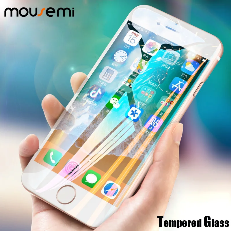 MOUSEMI Защитное стекло для iPhone 7 экрана закаленное 8 6 s Plus X XS Max XR стекло|Защитные