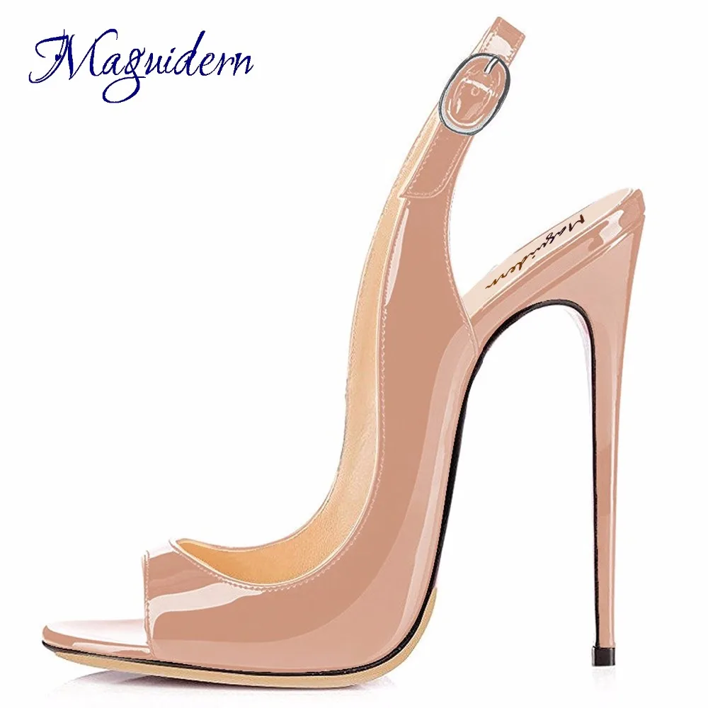 Maguidern 5 بوصة عالية الكعب الصنادل ، براءات الاختراع والجلود زقزقة اصبع القدم أحذية الكاحل مشبك معدني حزام خنجر كعب أحذية خفيفة كبيرة حجم Maguidern 5 بوصة عالية الكعب الصنادل ، براءات الاختراع والجلود زقزقة اصبع القدم أحذية الكاحل مشبك معدني حزام خنجر كعب أحذية خفيفة كبيرة حجم