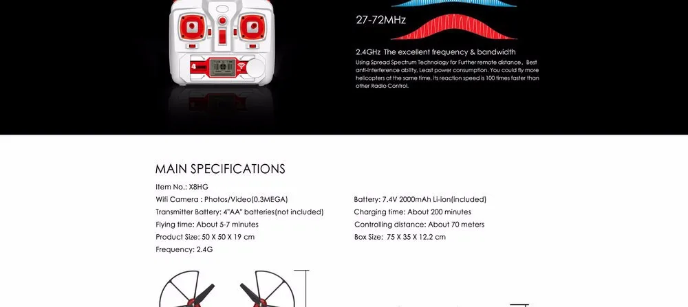 Syma X8HG 2,4G 4CH 6 Axis Gyro готовый к вылету, Радиоуправляемый Дрон-Квадрокоптер с дистанционным управлением и 8.0MP 1080 P HD Камера автоматический