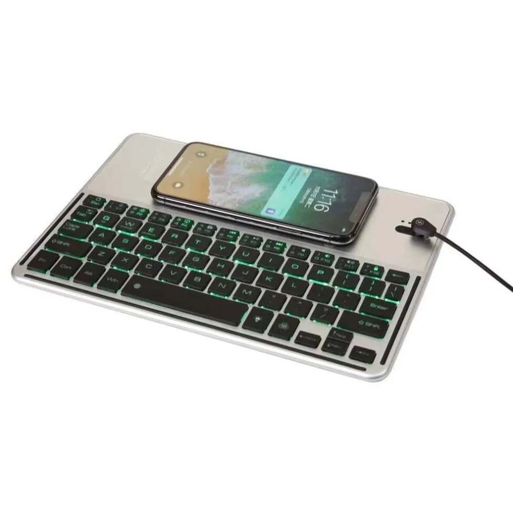 

Universal Tablet Keyboard Backlit LED Wireless Bluetooth Keyboard with Wireless Charging Function for Mobile Phone