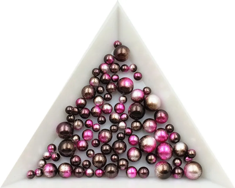 

3/4/5/6/8mm No Hole Imitation Colorful Pearls Round Loose Beads Garment Handmade DIY For for Jewelry Making /Nail Art /Phone 12#