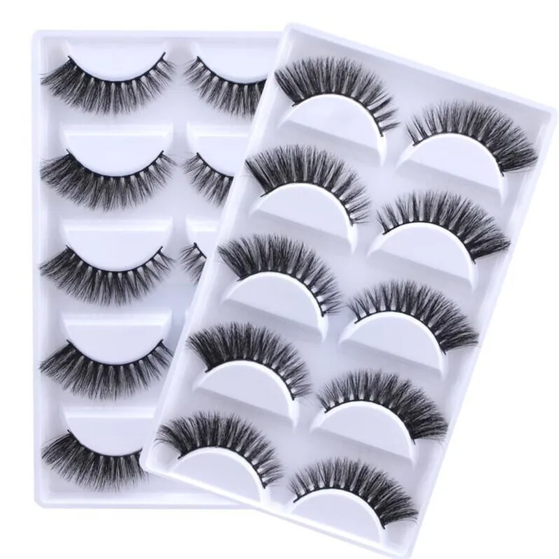 

Exquisite Handmade 5Pairs Natural Thick Long False Eyelashes Extension Eye Makeup