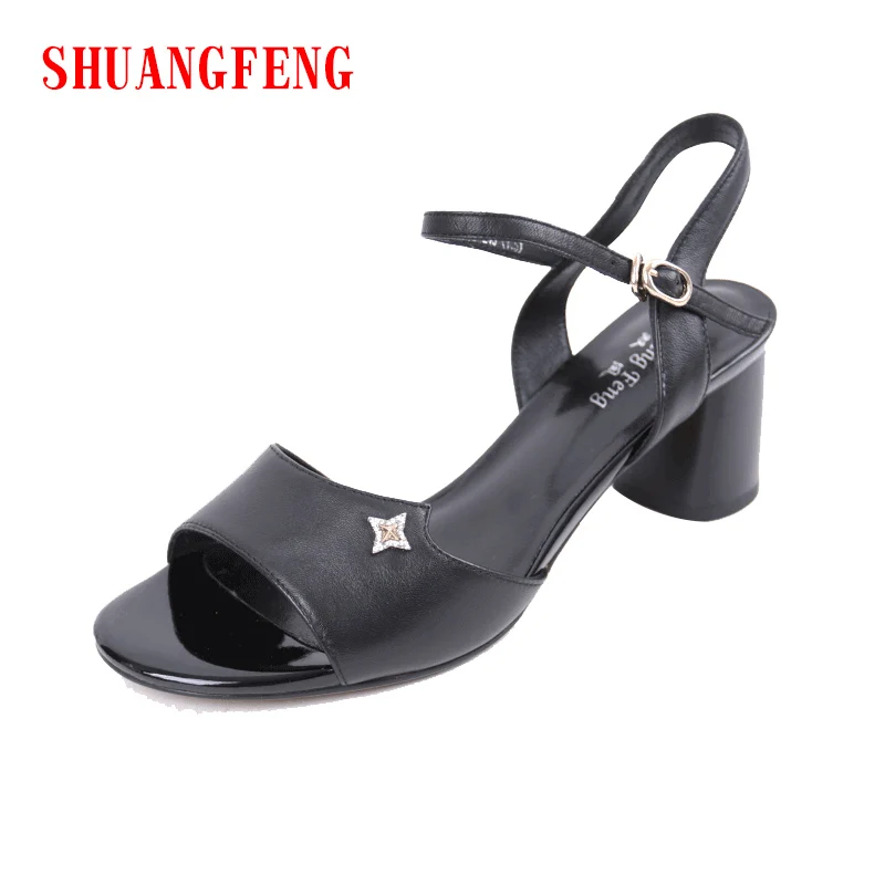 SHUANGFENG Women's Shoes Sandals Summer Ankle Wrap Sandals High Heels