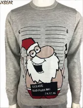 2016 New Ugly Christmas Sweaters for Men and Women Funny Arrested Drunk Santa Claus Pattern Xmas Attire Sweater Plus Size S-2XL