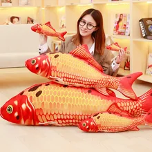 Carp Koi Fish Shaped PP Cotton Pillows Funny Plush Exercise Scratch Play Toys For Small Cat