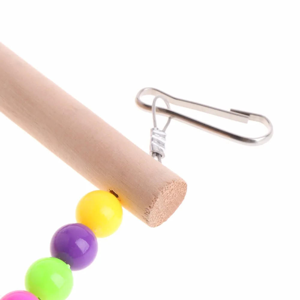 Birds Pets Parrots Ladders Climbing Toy Hanging Colorful Balls With Natural Wood parrot toy bird toy bird cage accessories bird swing toy
