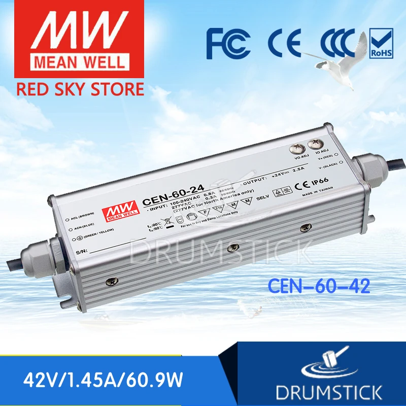 

MEAN WELL CEN-60-42 42V 1.43A meanwell CEN-60 42V 63W Single Output LED Power Supply