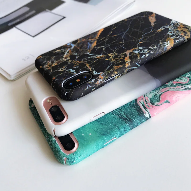 KIPX1070_5_JONSNOW Marble Pattern Phone Case for iPhone XR XS Max 6 6S 7 8 Plus Case Fashion Flowers All-inclusive PC Hard Back Cover Capa Coque