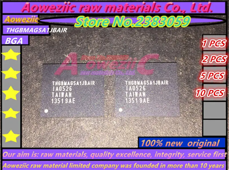 

Aoweziic 100% new original THGBMAG5A1JBAIR BGA 4G Memory chip THGBMAG5A1JBA1R