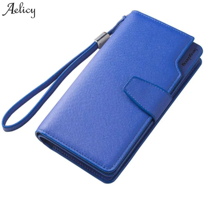 

Aelicy dropship new 2019 hot SALE @@ Women Long Section Button Bifold Leather Wallet Card Coin Purse carteira feminina masculina