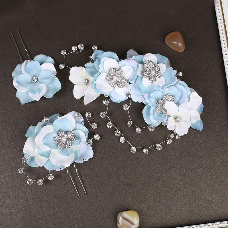 light blue wedding hair accessories