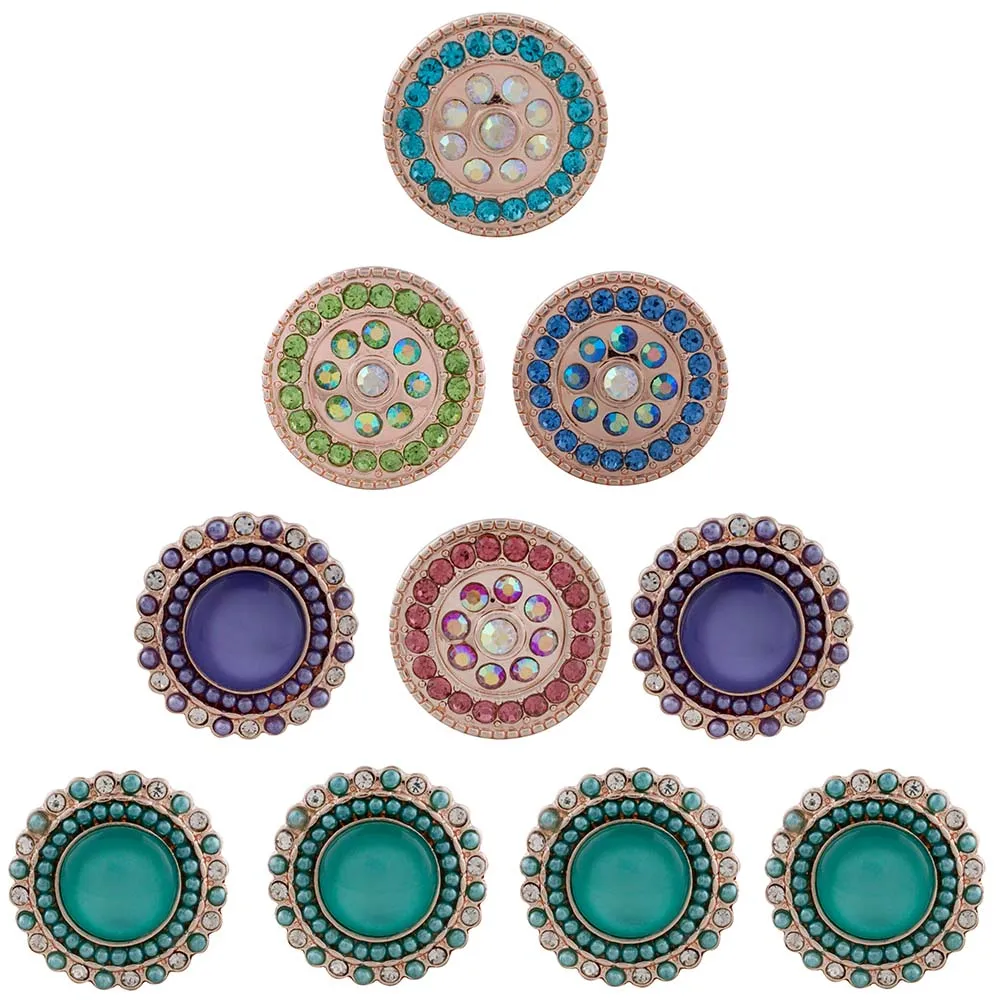 

10PCS Fashion Hearts Flowers rhinestone Beauty 20MM snap buttons fit DIY 18MM snap bracelet snap jewelry mother's day gifts