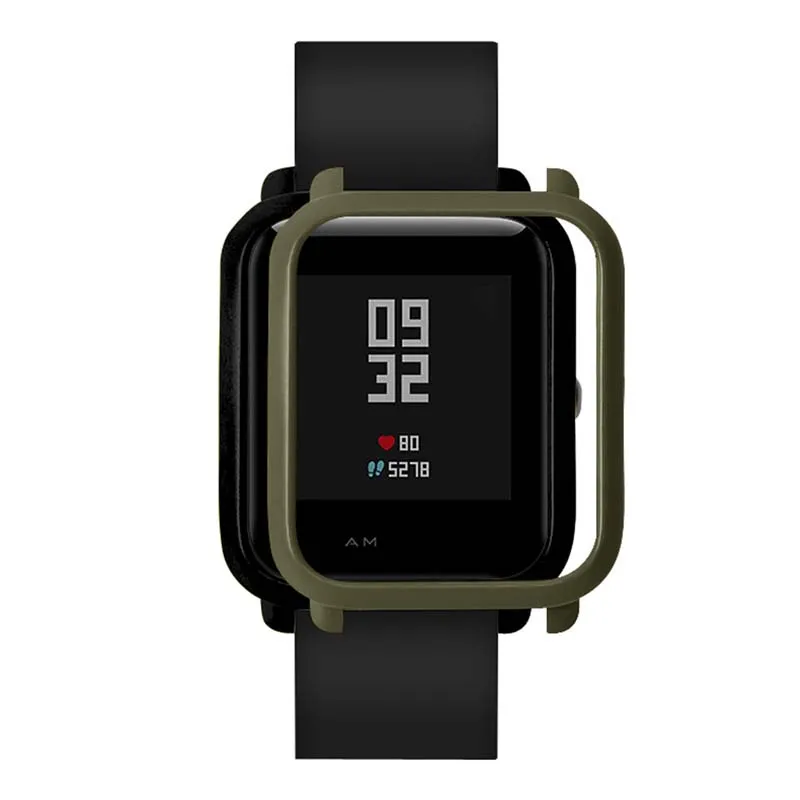 Цветной чехол из поликарбоната для Xiaomi Amazfit Bip BIT PACE Lite, Молодежные умные часы, защитная оболочка для Xiaomi Huami Amazfit Watch - Цвет: Army Green