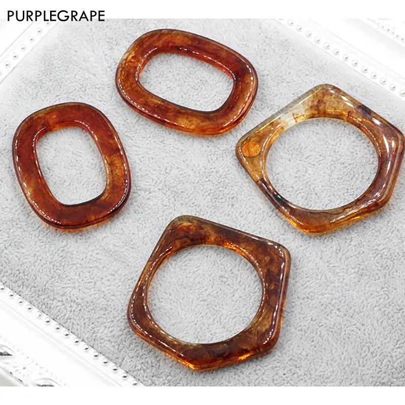 

Minimalist Caramel Irregular Resin Jewelry Accessories DIY Earrings Material Homemade Exaggerated Personality Earrings 2 Pack