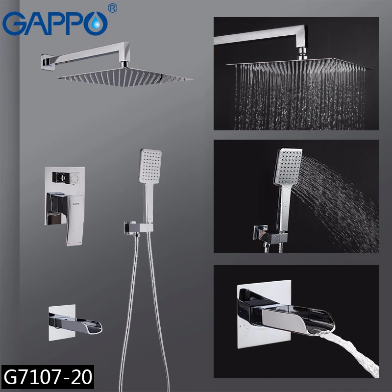 GAPPO Душевая система водопад большой душ хром дождь Душ наборы ванная комната кран настенный Ванна смеситель для душа