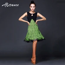 2016 Hcdance New Latin Dance Dress Women Silk Black Sleeveless Flamengo Salsa Tango Dress Ballroom Competition Latin Dress A359