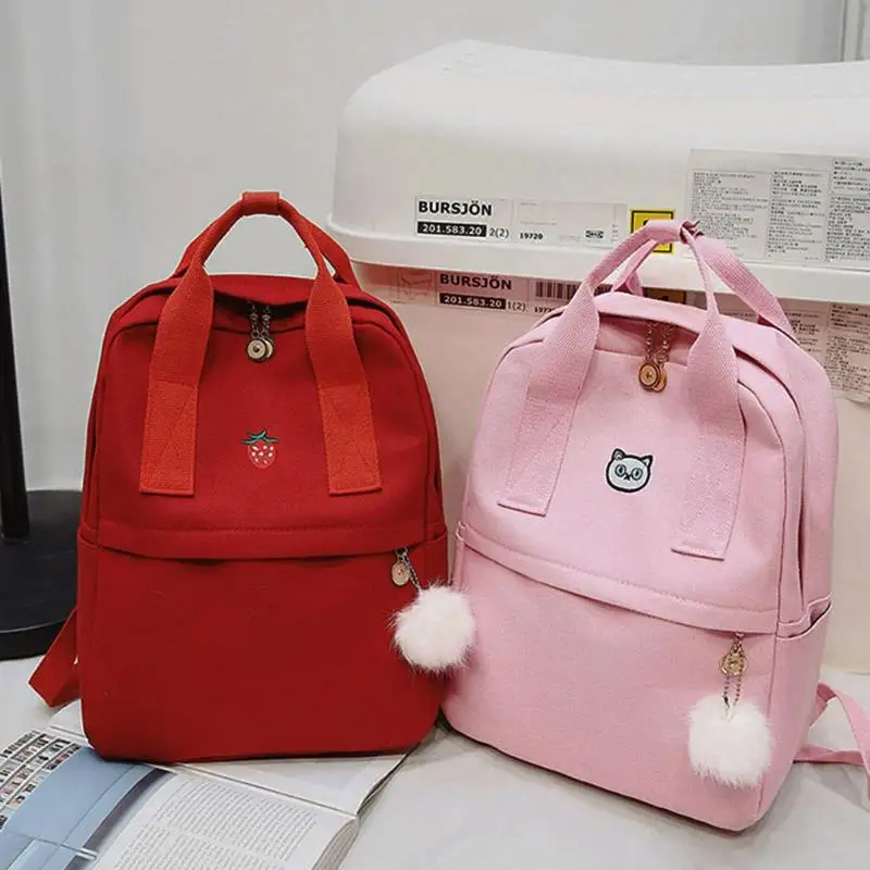 Женский рюкзак тканевый для девочек подростковый винтажный Повседневный школьный рюкзак через плечо корейский стиль женский рюкзак